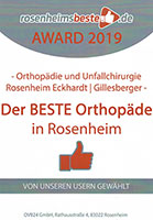 Auszeichnung Rosenheims Beste Orthopäden 2019